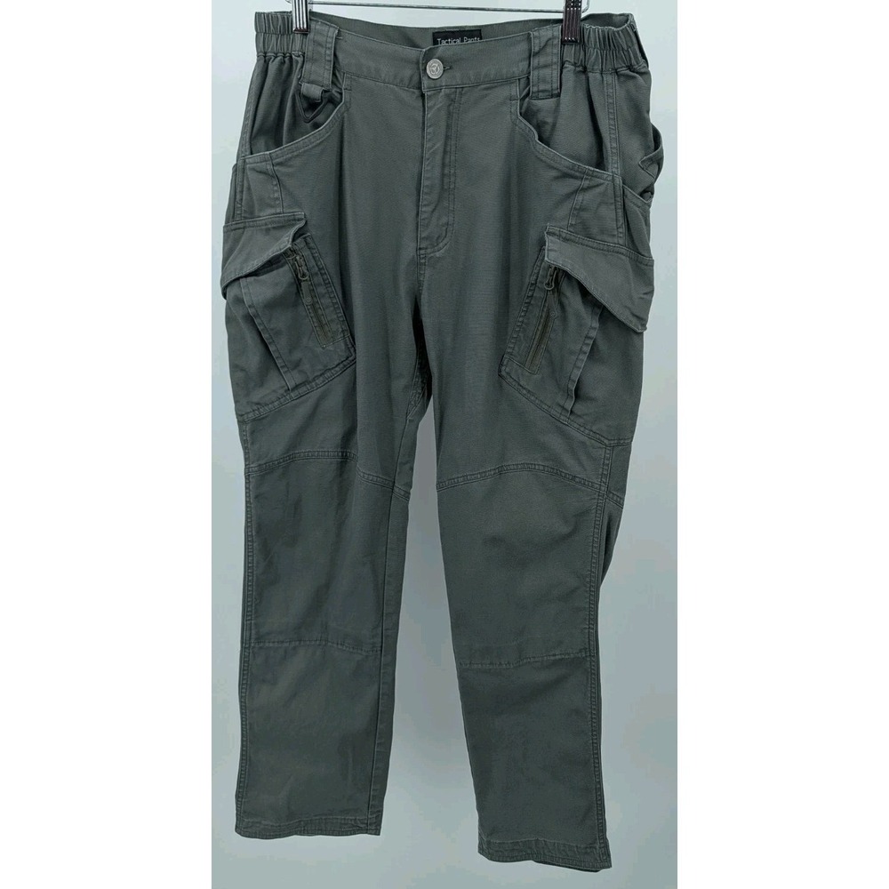 Tactical Pants‎ Army Green Men's Size 32x30 Cargo Pockets Canvas Utility